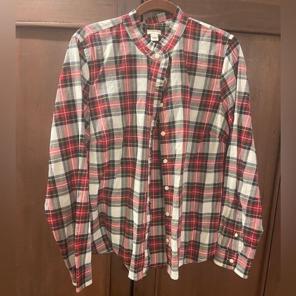 J Crew ruffle placket/collar button up - Picture 1 of 1